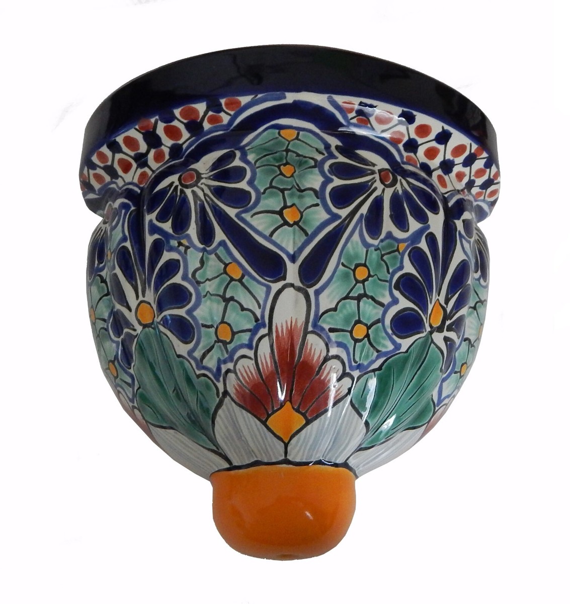 Mexican Ceramic Wall Hanging Planter Folk Art Sconce Handmade Talavera # 38  | eBay