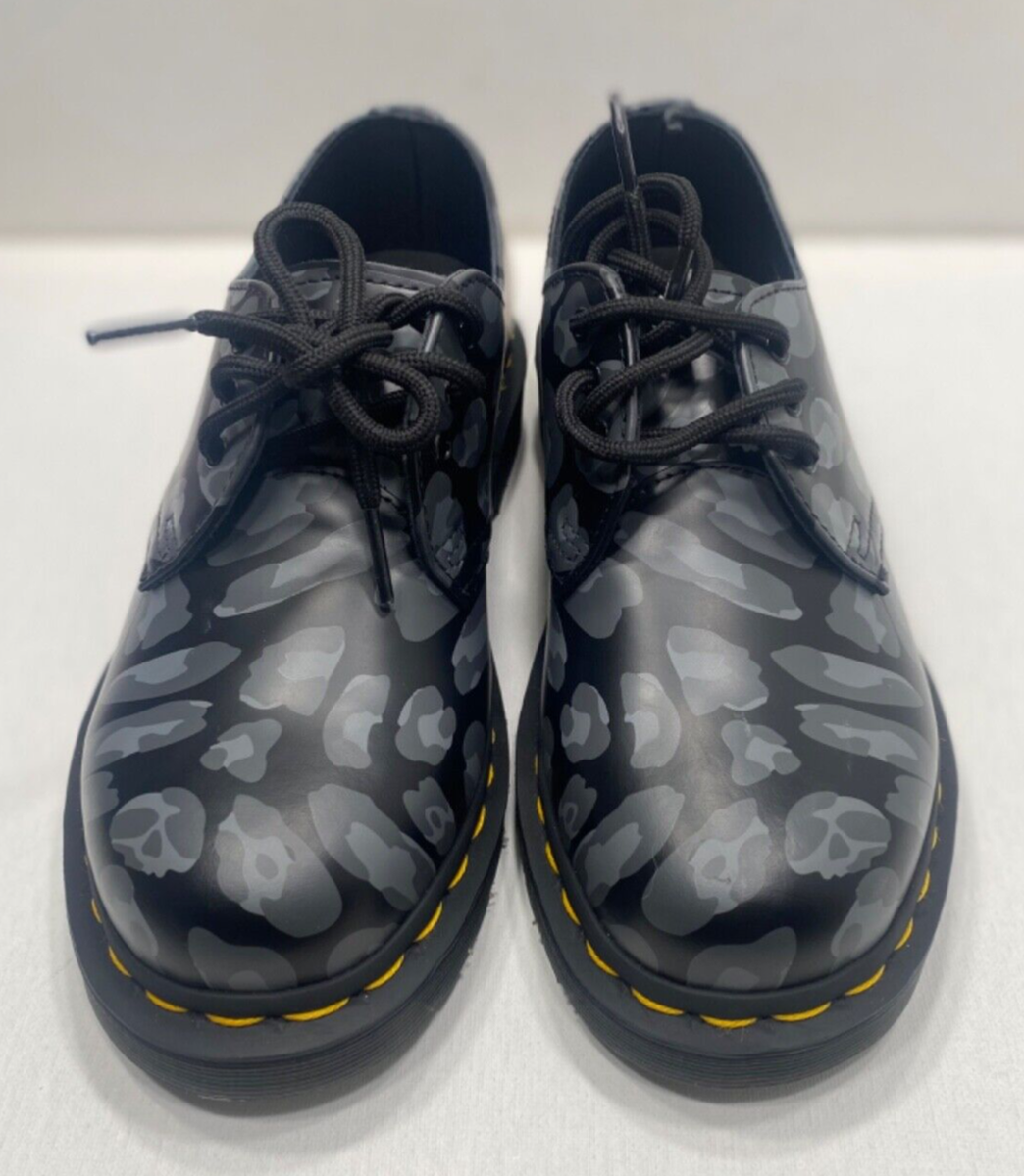 Dr. Doc Martens 1461 Distorted Leopard Print Oxford Shoes Black