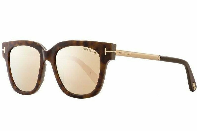 RARE NEW TOM FORD TRACY Havana Light Brown Mirror Sunglasses TF 