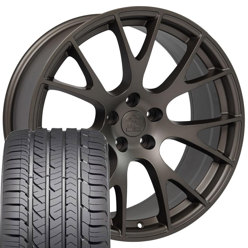 Image of Fits 22x10 Hellcat Style Bronze Rim Tire Fit Ram Truck w/GY Tires