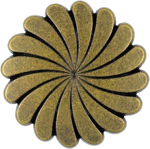 Lot De 15 Boutons Manteau En Laiton - Doré, Forme Ronde - Occasion