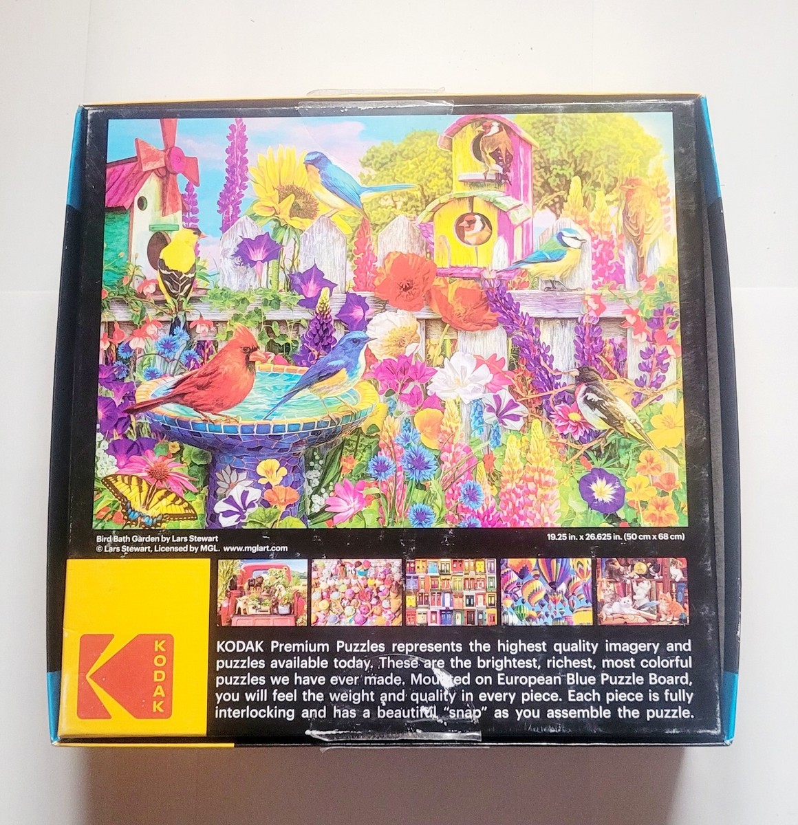 Bird Bath Garden Kodak Puzzle 1000 Pieces 19.25in x 26.625in Free