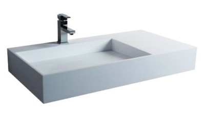 Designer Sink - Modern Cast Stone Sink -Solid Surface Sink -Malibu II Sink 35.4''