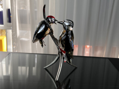 Swarovski Figurine 957562 Woodpeckers Black Diamond 25,4 x 22,9 x