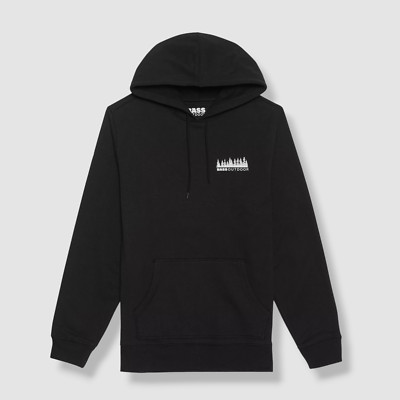 $45 Bass Outdoor Men's Black Forest Graphic Logo Fleece Hoodie Sweater Size L