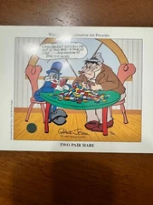 PROMO CARD: WARNER BROS ANIMATION ART POSTCARDS TWO PAIR HARE BUGS BUNNY CANASTA