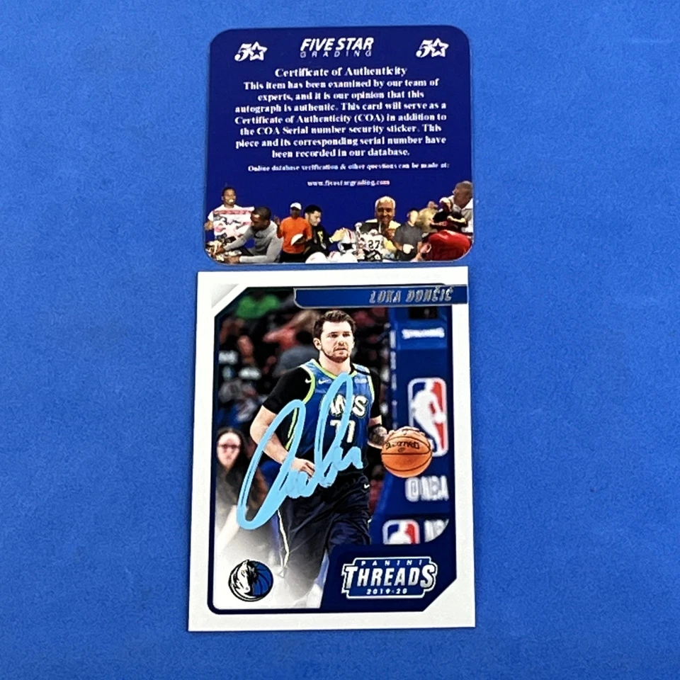 Tarjeta coleccionable firmada por Luka Doncic Dallas Mavericks Panini 2019 holograma certificado de autenticidad Foto 3 de 4