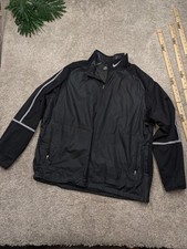 Nike Golf Jacket Mens XL Black 1/4 Zip Windbreaker Reflective Pockets Lined