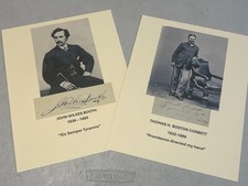 John Wilkes Booth, Thomas Boston Corbett, set of Reprints, signed John Wilkes Booth, Thomas Boston Corbett, set of Reprints, signed