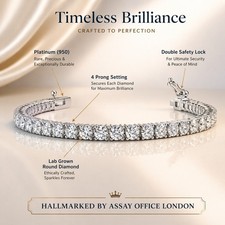7.00 Ct D-E/VS Lab Grown Round Diamond Claw Set Tennis Bracelet In Platinum