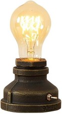 Vintage Steampunk Table Lamp Desk UK Plug in Holder 1.5m - BULB INCLUDED
