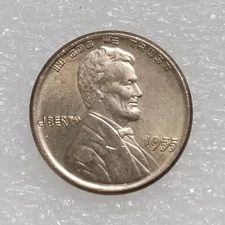 --1955 Wrong version Lincoln Wheat Cent Penny Rare Sought As shown in the figure