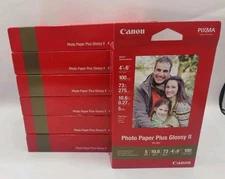 Lot Of 7 Canon PP-201 Photo Paper Plus Glossy II 4x6 inch 100 Sheets Each NEW