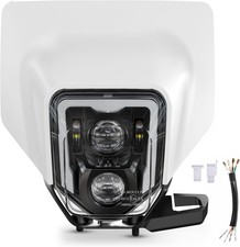Dirt Bike LED Headlight 78W 3200LM w/Bezel DRL High Low Beam Compatible with ...