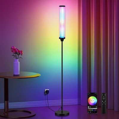 Stehlampe, Smart RGBICW LED Farbwechsel Ambientebeleuchtung für Wohnzimmer & G