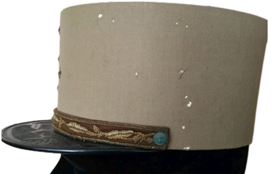 Képi de général d'armée en gabardine de laine peignée kaki ORIGINAL - Photo 4/4