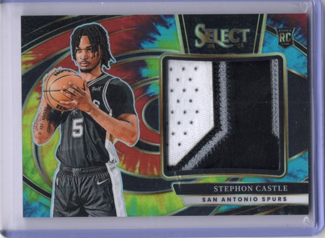 2024-25 Panini Select Stephon Castle #JRS-CAS (RC) Jumbo Patch Tie Dye Prizm /25