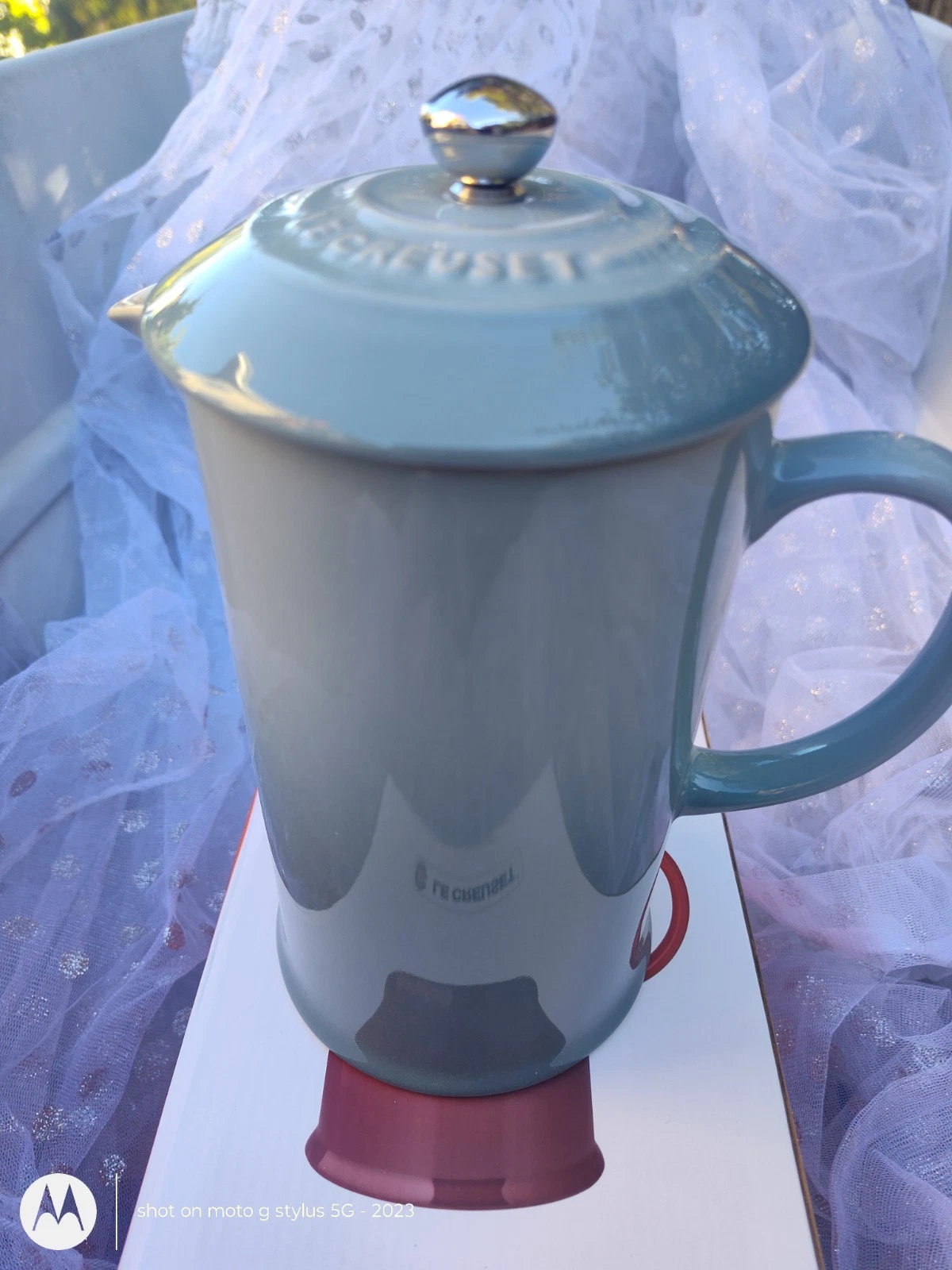 Le Creuset Stoneware Seasalt 34oz French Coffee Press