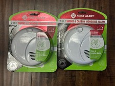 First Alert 2 In 1 Smoke And Carbon Monoxide Detector Wired Alarm 2 Pack New