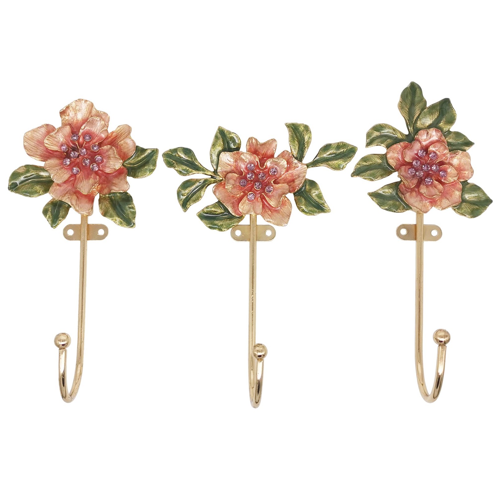 Tricune Vintage Flower Shaped Decorative Wall Hooks Rack Hangers for Hanging ...
