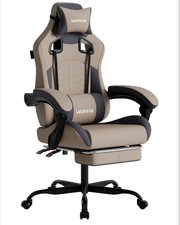 GAMING CHAIR WITH MASSAGE, ERGONOMIC PC GAMING CHAIR WITH FOOTREST