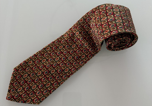 Brooks Brothers Makers Tie Mens Standard Size Silk Diamond Pattern Preppy