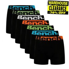 Bench Diego 7pk Mens Boxer Shorts Comfort Underwear Cotton Stretch Boxers Black