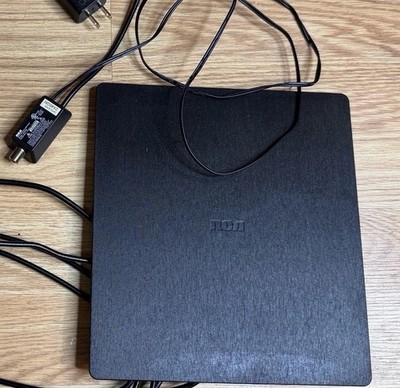 RCA Amplified Indoor HDTV Antenna Flat Digital TV Antenna w/ Power Adapter