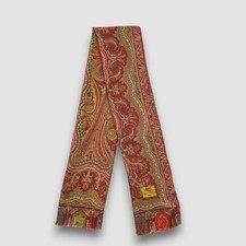 Vintage Etro Silk Scarf Preppy Paisley Wool Winter Warmer Neck Preppy Scarves