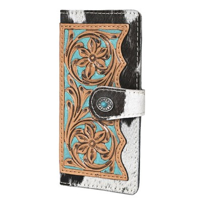 KB OHLAY KBG258 Coin Purse Hand Tooled Hair-On Genuine Leather women bag