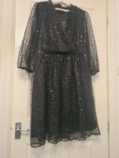 Halston Beautiful Black sequin & beaded dress. Size 12.