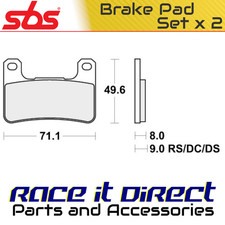 Brake Pads for SUZUKI DL 1000 V-STROM ADVENTURE ABS 2016 Front DS-1 RR SBS