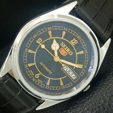 VINTAGE SEIKO 5 AUTOMATIC 6309A REFURBISHED JAPAN MENS BLUE DIAL WATCH a443343-3