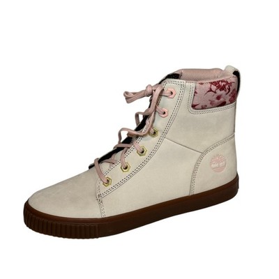 Timberland Skyla Bay 6'' Boots Womens 8 Ivory Pink Floral Leather High Top New