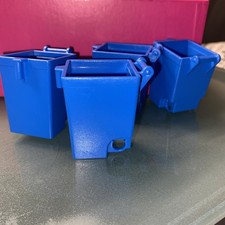 Playmobil 4x Mülltonne 4129 blau OHNE DECKEL OHNE RÄDER !! Ersatzteil