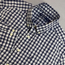 NAUTICA Shirt Mens XL Plaid Dress Classic Fit Check Button Down Long Sleeve Blue