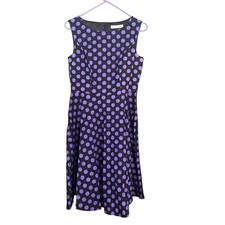 Gardenwed Anneta Sleeveless 1950s Retro Cocktail Party Dress M Polkadot Purple