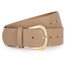 Ladies Wide Belt for Dresses Ladies Leather Belt with Gold Buckle, 4.8 cm W...