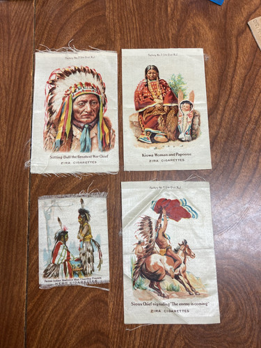 Antique Sitting Bull Silk and 3 other Native American Silks