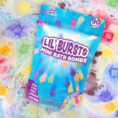   Lil' Bursts  Mini Bath Bombs for Kids, 90 Count, Rainbow | Nontoxic | Tiny Kid