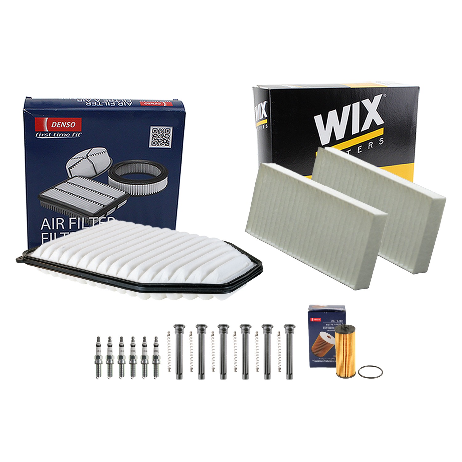 Denso Tune Up Kit NGK 6 Spark Plugs and Boots Kit for Jeep Wrangler 3.6L V6 ERB