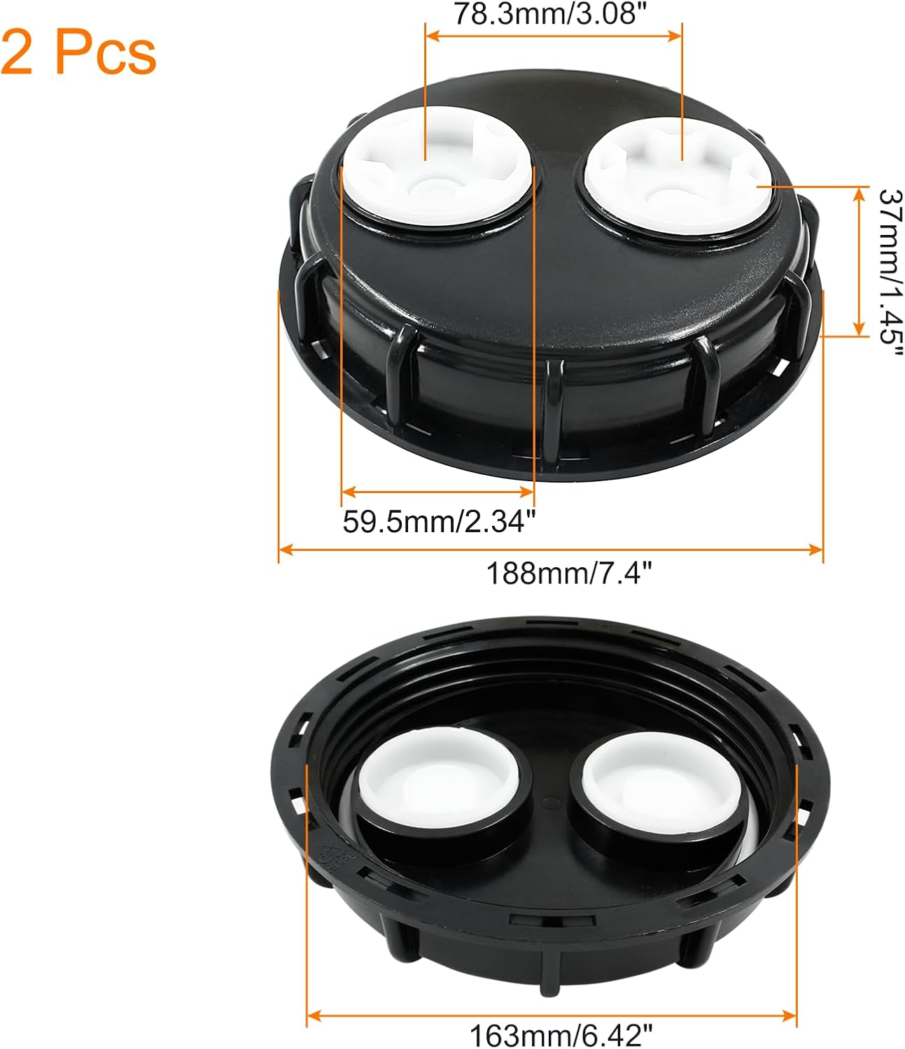 Heavy Duty IBC Tote Lid Cover - 2 Pack, 6.5