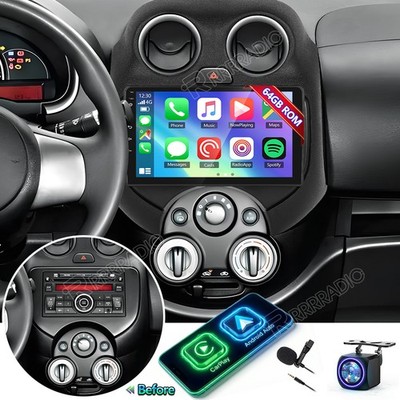 64G Carplay Autoradio für NISSAN MICRA 4 K13 2010-2016 Android 15 NAVI GPS +Kam