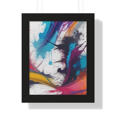 Modern Abstract Color Splash Framed Poster | Modern Wall Art