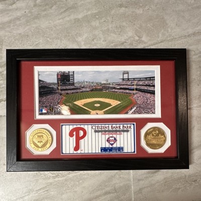 The Highland Mint Phillies Citizens Bank Park Collectible Frame with Coins