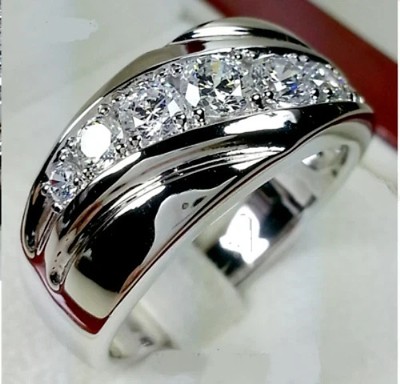 3CT Round Cut Lab-Created Diamond Men's Engagement Pinky Band Ring 925 Silver