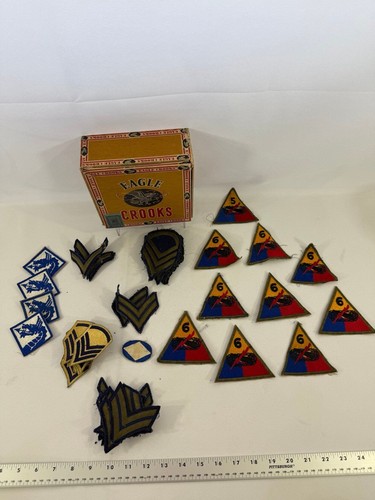 Vintage Military Patches - Huge Lot - Everything Pictured Including Vintage Box