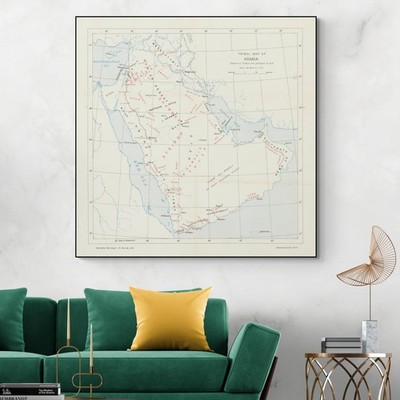 1917 Ethnological Map of Arabia   Middle Eastern Tribes, Cultures & Geography