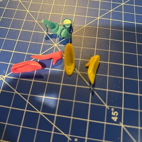 Vintage Barbie Shoe Lot Of Three Pairs Hello Pink And Blue