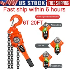 Ratchet Lever Chain Hoist, 6T 6600 lbs Manual Lever Hoist with Double Pawl Brake